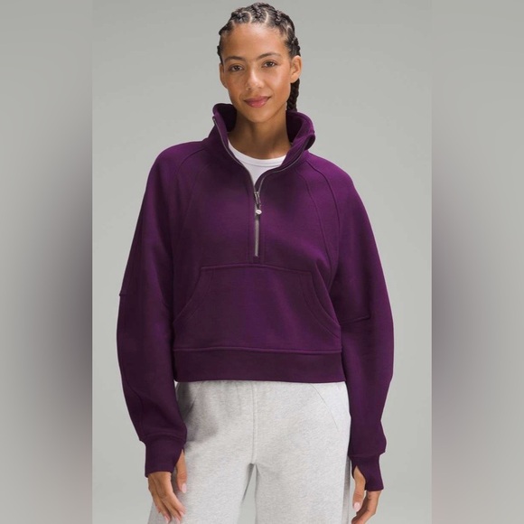 lululemon athletica Jackets & Blazers - Lululemon NWT Scuba Oversized Funnel Neck Half Zip Dramatic Magenta Size M L